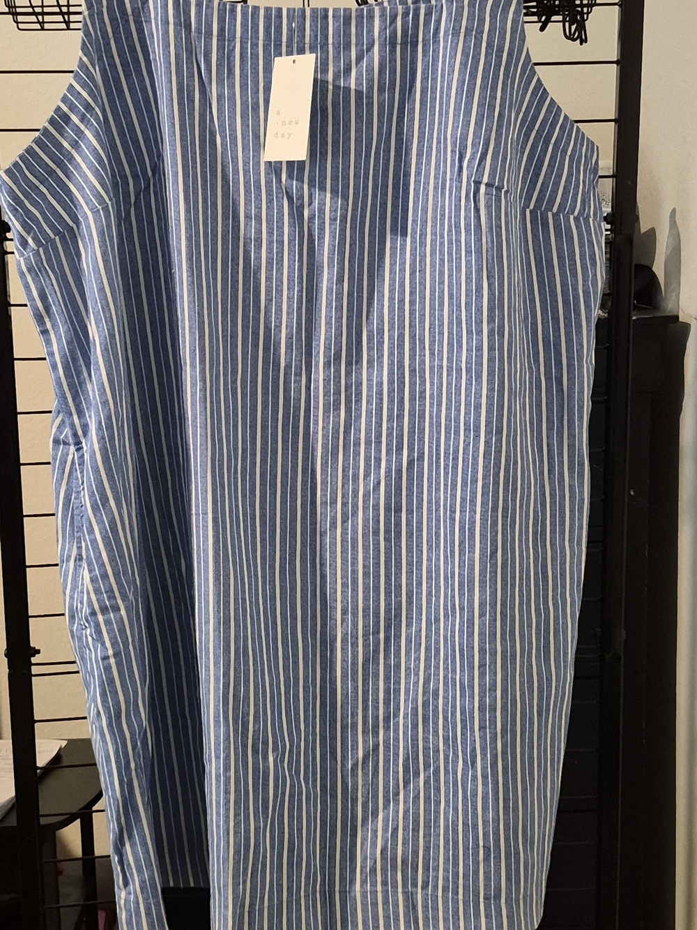 Striped Blue White Womens Sleeveless Dress